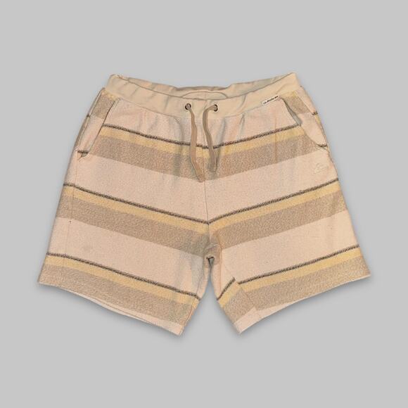 Quiksilver Striped Casual Shorts Beige & Yellow – Men’s Medium - Picture 1 of 4